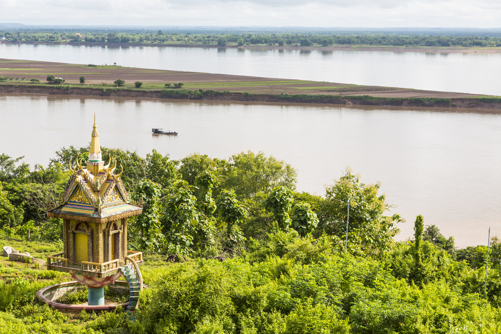 Wat Hanchey temple on Mekong River 