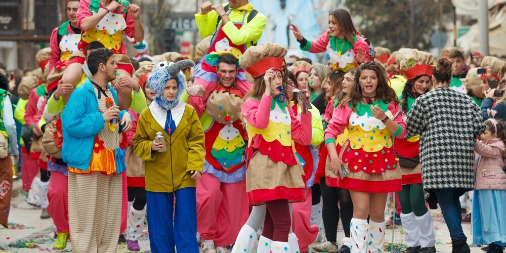 Xanthi,,Greece,-,February,26,2017:,People,Dressed,In,Colorful,Costumes