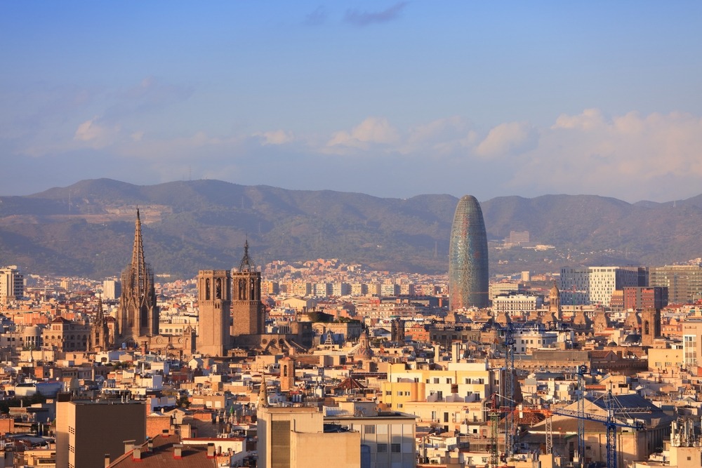 Skyline of Barcelona Spain