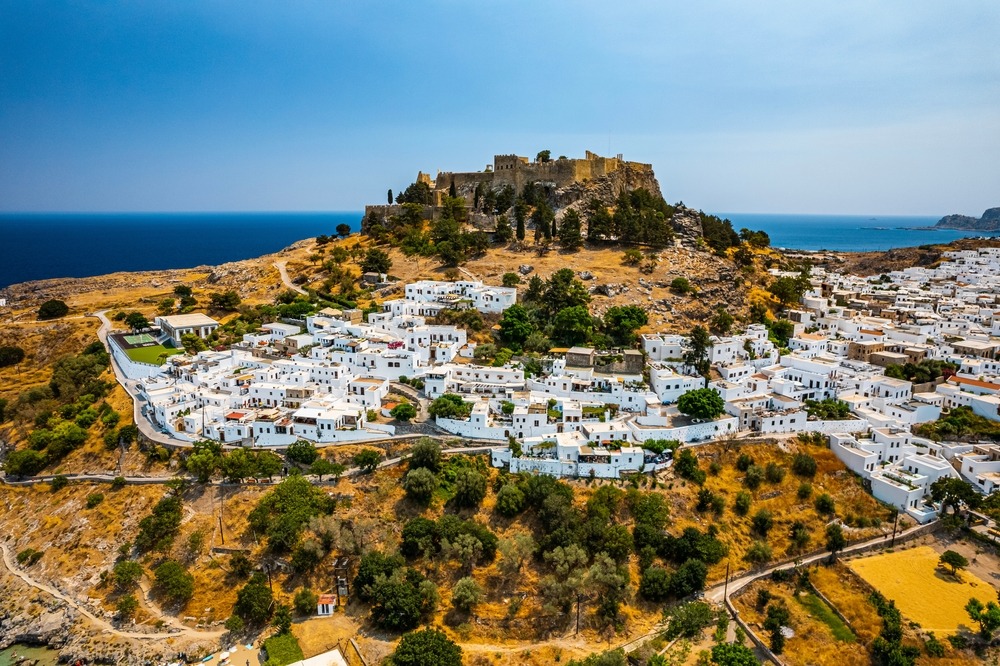 Lindos Acropolis in Rhodes, Greece