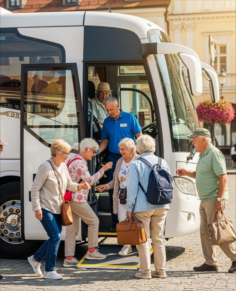 Motorcoach with Senior Travelers 